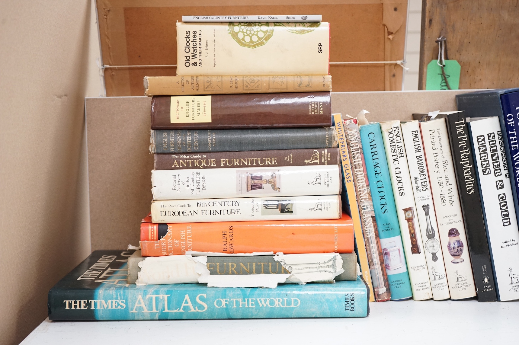 A collection of Antique reference books, including Martin Brothers, Christopher Dresser, Moorcroft and 9 furniture books etc. (37) Condition - variable